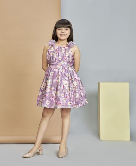 Peppermint Girls A-Line Floral Print Dress